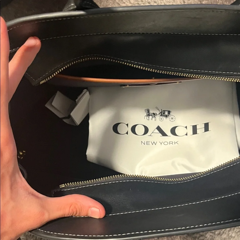 Coach Black/brass Empire Carryall 40 Leather Handbag - Picture 6 of 7
